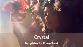  Presentation with stylized - Amazing theme having women in colorful stylized medieval backdrop and a violet colored foreground