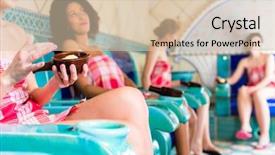  Presentation with wellness - Slide set enhanced with women in hammam vapour bath background and a lemonade colored foreground