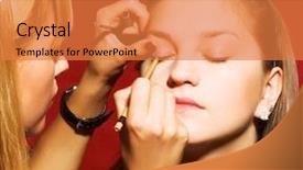  Presentation with women creating - Slides having women in the beauty parlour background and a coral colored foreground