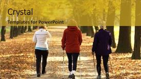  Presentation with physiotherapy women - Beautiful PPT layouts featuring women in the park - nordic backdrop and a  colored foreground