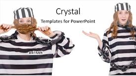  Presentation with release prisoner - Presentation consisting of women inmate - woman prisoner isolated on white background and a  colored foreground