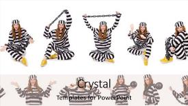  Presentation with white and black woman climbing ladders - Beautiful PPT theme featuring women inmate - woman prisoner isolated on white backdrop and a  colored foreground