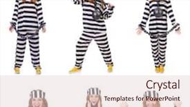  Presentation with release prisoner - Slide set having women inmate - woman prisoner isolated on white background and a  colored foreground
