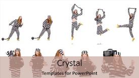  Presentation with asylum prisoner of war constrained - Slides with women inmate - woman prisoner isolated on white background and a  colored foreground