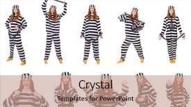  Presentation with white and black woman climbing ladders - Slide set consisting of women inmate - woman prisoner isolated on white background and a  colored foreground