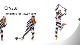  Presentation with white and black woman climbing ladders - Theme having women inmate - woman prisoner isolated on white background and a cream colored foreground