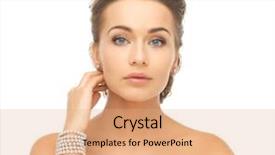  Presentation with pearl - Presentation design featuring women jewlery accessories - beautiful woman wearing pearl earrings background and a coral colored foreground