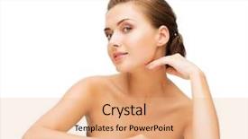  Presentation with beautiful skin - PPT theme consisting of women jewlery accessories - beauty concept - face background and a coral colored foreground