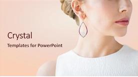  Presentation with jewelry - PPT theme featuring women jewlery accessories - glamour beauty jewelry and luxury background and a lemonade colored foreground