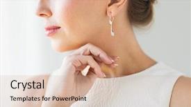  Presentation with luxury diamond - Amazing PPT theme having women jewlery accessories - glamour beauty jewelry and luxury backdrop and a soft green colored foreground