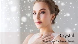  Presentation with luxury diamond - Presentation design featuring women jewlery accessories - jewelry luxury christmas holidays background and a soft green colored foreground