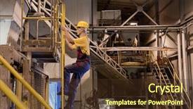  Presentation with smart factory data - Slides featuring women labour force - female factory worker background and a tawny brown colored foreground