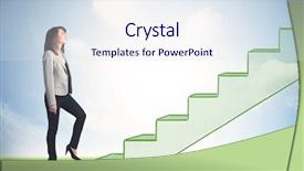  Presentation with stepping - Presentation design enhanced with women leaders - business person stepping up background and a sky blue colored foreground