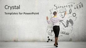  Presentation with women success - Cool new presentation theme with women leadership - planning as key to success backdrop and a  colored foreground