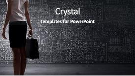  Presentation with women - Cool new PPT theme with women leadership - rear view of businesswoman looking backdrop and a dark gray colored foreground