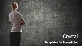  Presentation with rear view of bodyguard - PPT theme consisting of women leadership barriers - rear view of businesswoman looking background and a dark gray colored foreground