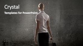 Presentation with women leadership - Beautiful theme featuring women leadership barriers - rear view of businesswoman looking backdrop and a dark gray colored foreground