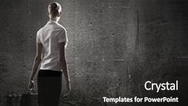  Presentation with blank - Colorful presentation theme enhanced with women leadership barriers - rear view of businesswoman looking backdrop and a dark gray colored foreground