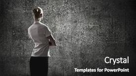  Presentation with blank - Slide set enhanced with women leadership barriers - rear view of businesswoman looking background and a dark gray colored foreground