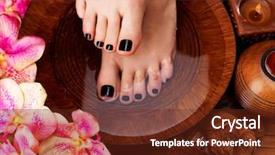  Presentation with black women - Colorful PPT theme enhanced with women legs with black pedicure backdrop and a  colored foreground