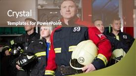  Presentation with fire women - Slides featuring women looking in different directions background and a coral colored foreground