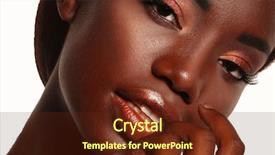  Presentation with black woman - Audience pleasing PPT theme consisting of women makeup - beautiful black woman posing backdrop and a  colored foreground