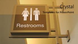  Presentation with bathroom - Slide deck consisting of restroom - women men bathroom sign background and a gold colored foreground