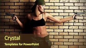  Presentation with sexy santa woman red - Presentation theme featuring surface wrinkled folds of fabric golden silk background and a gold colored foreground