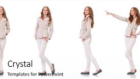  Presentation with clothing - PPT layouts with women montage - happy woman in winter clothing background and a white colored foreground