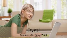  Presentation with internet of things home automation - Slide deck enhanced with women mood - attractive blond woman lying background and a coral colored foreground