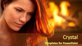  Presentation with pair eyes looking down - Theme enhanced with women mood - portrait of attractive woman looking background and a tawny brown colored foreground