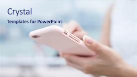  Presentation with sms - Audience pleasing slide deck consisting of women pink - human hand sending sms backdrop and a sky blue colored foreground