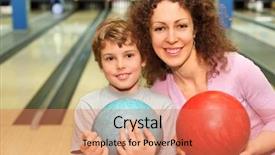  Presentation with mother son flowers - Beautiful PPT theme featuring women playing sports - beautiful young mother and son backdrop and a coral colored foreground