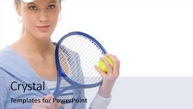  Presentation with professional tennis player athlete man - Beautiful slides featuring glass roving fibre for pultrision backdrop and a light gray colored foreground.