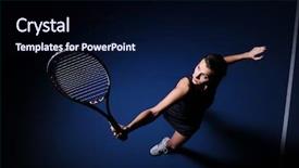  Presentation with business plan blue - Audience pleasing presentation theme consisting of women playing sports - young woman play tennis backdrop and a wine colored foreground