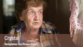  Presentation with elderly - Amazing slides having women poverty - close-up shot of elderly woman backdrop and a tawny brown colored foreground