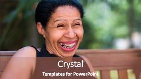  Presentation with happy smiling woman dental health - Amazing theme having women poverty - portrait of smiling woman backdrop and a coral colored foreground