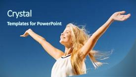  Presentation with lifestyle - Slide deck consisting of women power - lifestyle concept - beautiful happy background and a ocean colored foreground