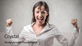  Presentation with powerful - Amazing presentation design having women power - powerful lady backdrop and a light gray colored foreground