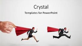  Presentation with training aspire man running - Slide deck having women power - two superheroes fast running background and a white colored foreground