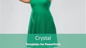  Presentation with women success - Audience pleasing PPT layouts consisting of women power strength and success concept - happy woman in red dress and making fist pump over grey background backdrop and a teal colored foreground