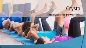  Presentation with yoga - Amazing slides having women practicing yoga on exercise backdrop and a  colored foreground