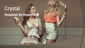  Presentation with party - PPT theme having women preparing to the party background and a  colored foreground