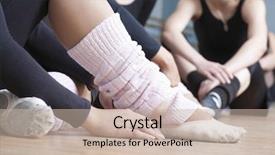  Presentation with ballet - Cool new slide deck with women relaxing in ballet backdrop and a soft green colored foreground