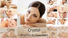  Presentation with massage therapy - Cool new slides with women relaxing in spa backdrop and a coral colored foreground
