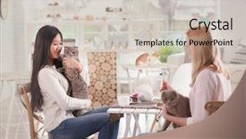  Presentation with women of faith - Slide deck consisting of women resting in cat cafe background and a soft green colored foreground