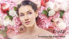  Presentation with abstract beautiful black pink glitter - Cool new PPT layouts with women rose - beautiful young woman backdrop and a coral colored foreground