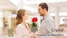  Presentation with love romance - PPT theme enhanced with women rose - relations love romance and people background and a lemonade colored foreground