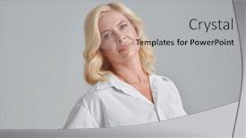  Presentation with beauty makeup - Presentation theme consisting of women-s-beauty-portrait and a light gray colored foreground