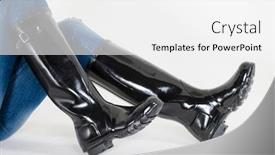  Presentation with black women - Audience pleasing PPT layouts consisting of women-s-black-rubber-boots backdrop and a white colored foreground